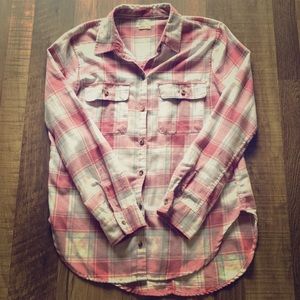Hollister Red Plaid Flannel Shirt Size Small S